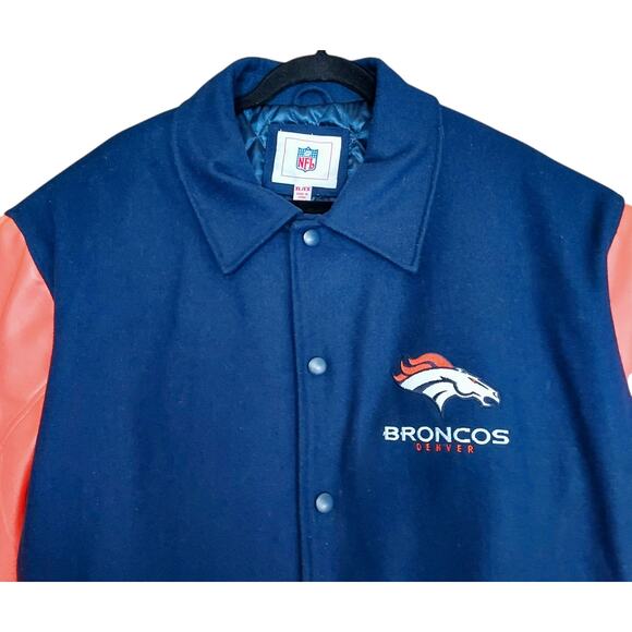 Vintage NFL Denver Broncos Men's Wool Blend Varsity Jacket Coat Snap Size XL - Picture 3 of 9